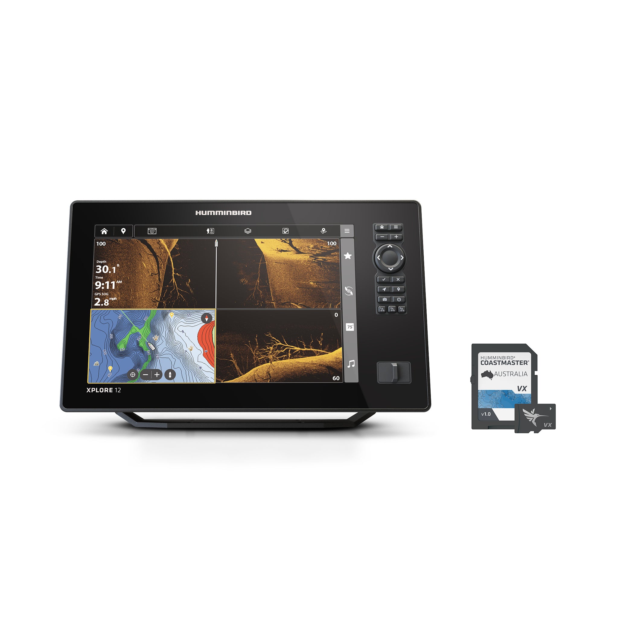 HUMMINBIRD XPLORE 12 CMSI including HB Coastmaster VX mapping card