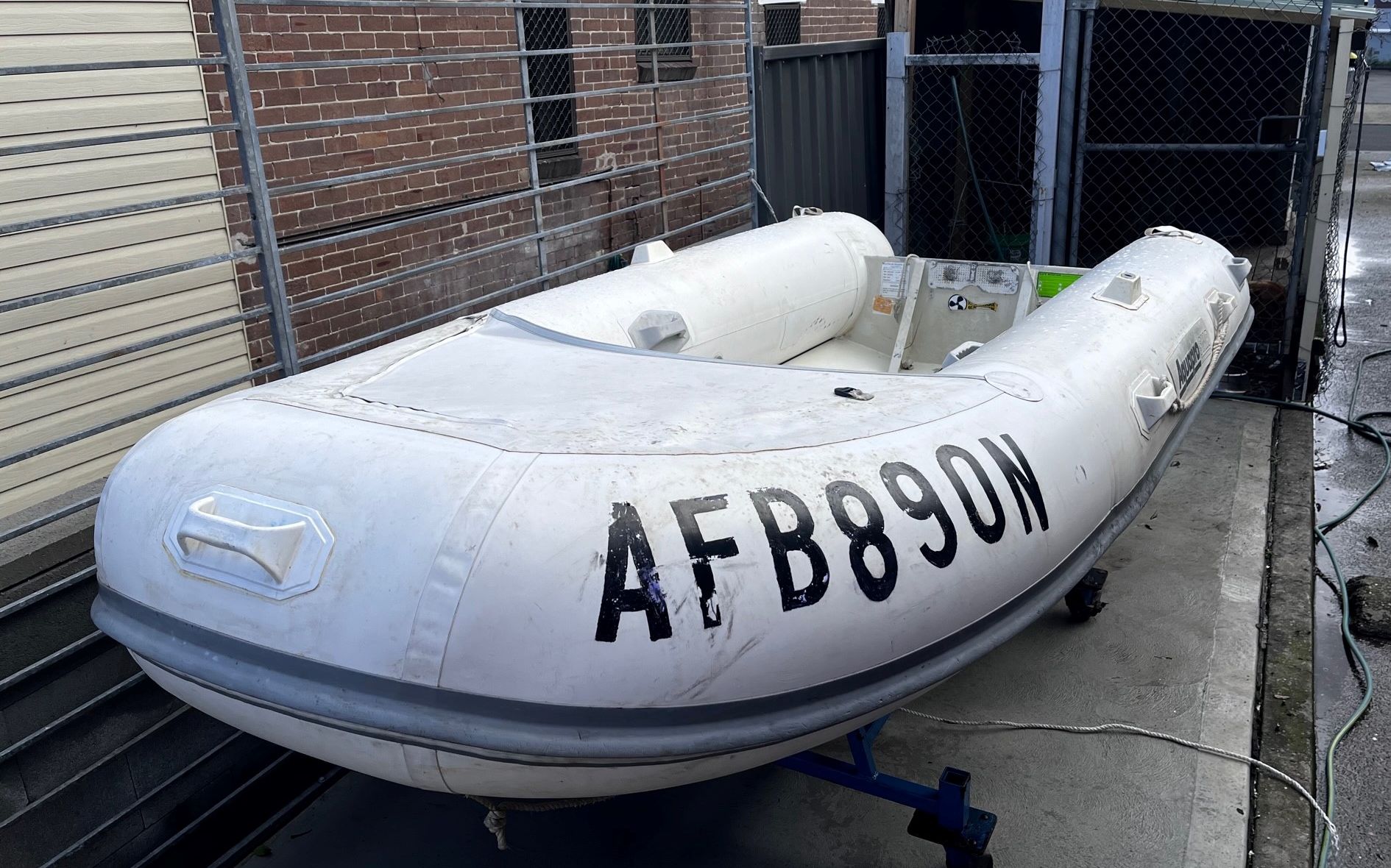 Used Aquapro 3.48m aluminium RIB in good condition