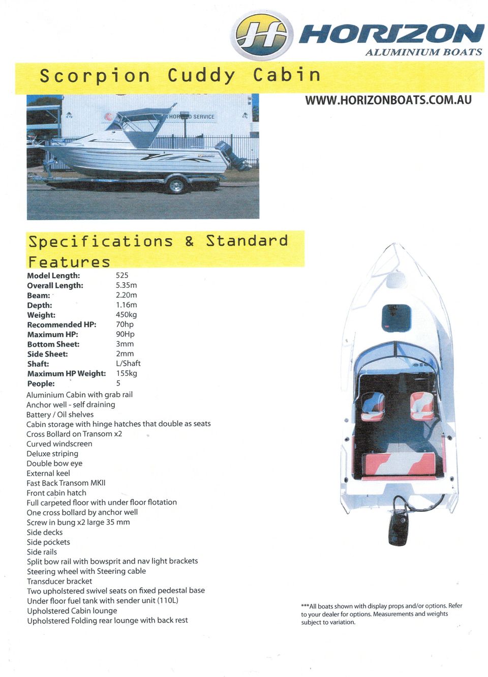 Horizon 525 Scorpion Cuddy Cabin - waves-overseas