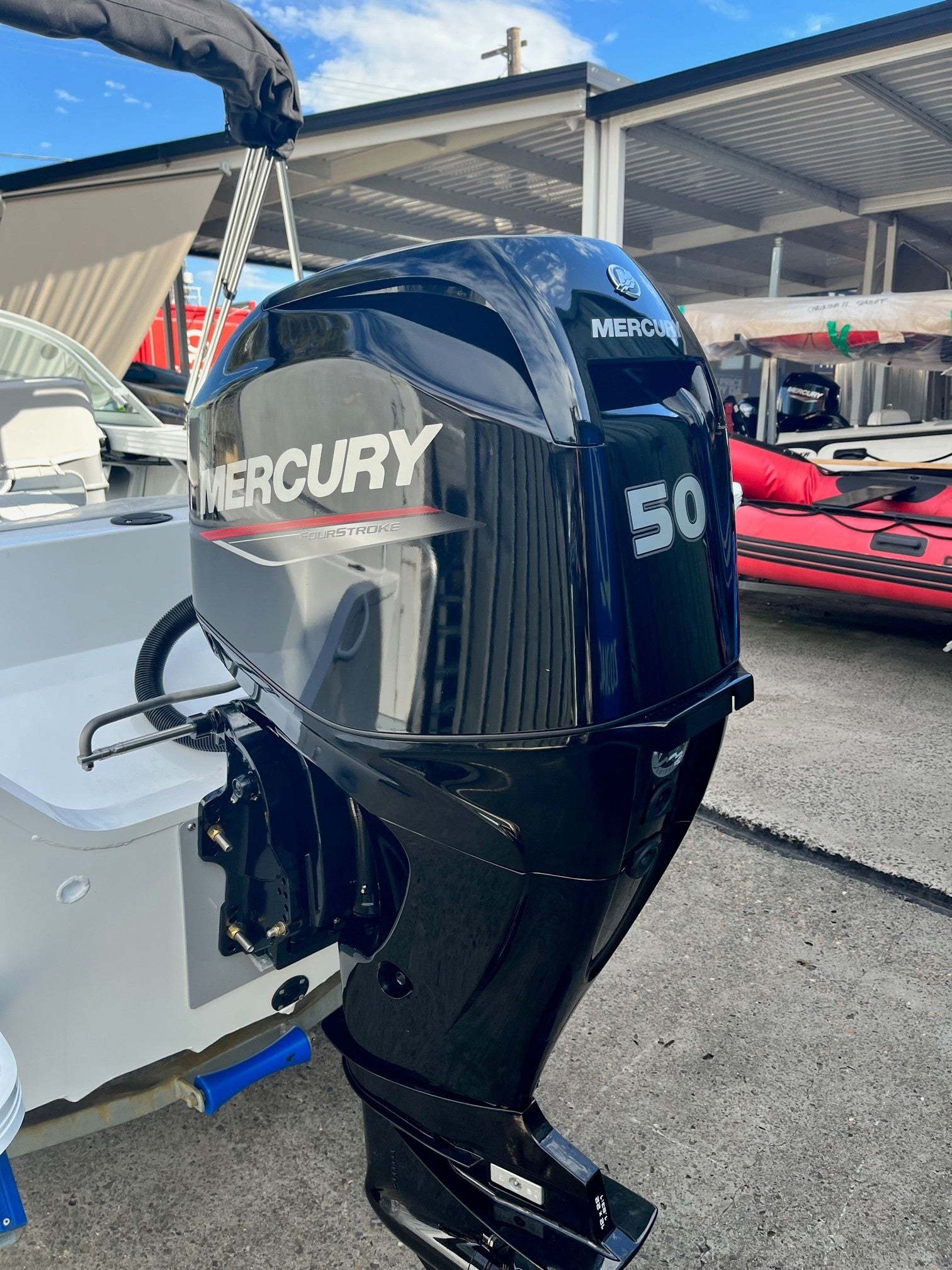Savage 435 Bay Cruiser package with Mercury 50hp and trailer (IN STOCK)
