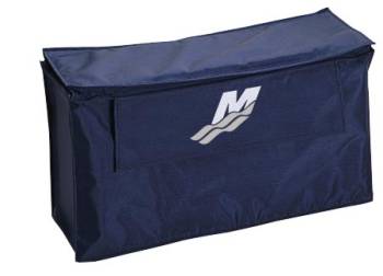 a black piece of luggage sitting on top of a bed