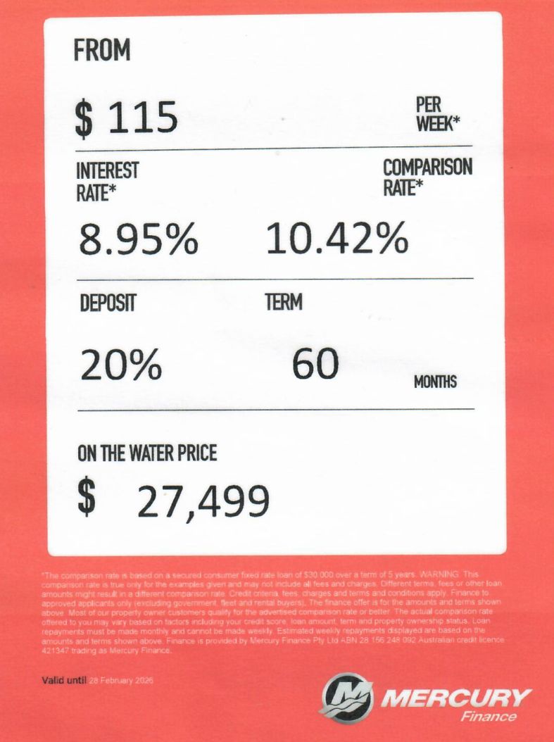 Horizon 450 EasyFisher Pro package with Mercury 40hp 4 stroke and Sales trailer  - (In stock)