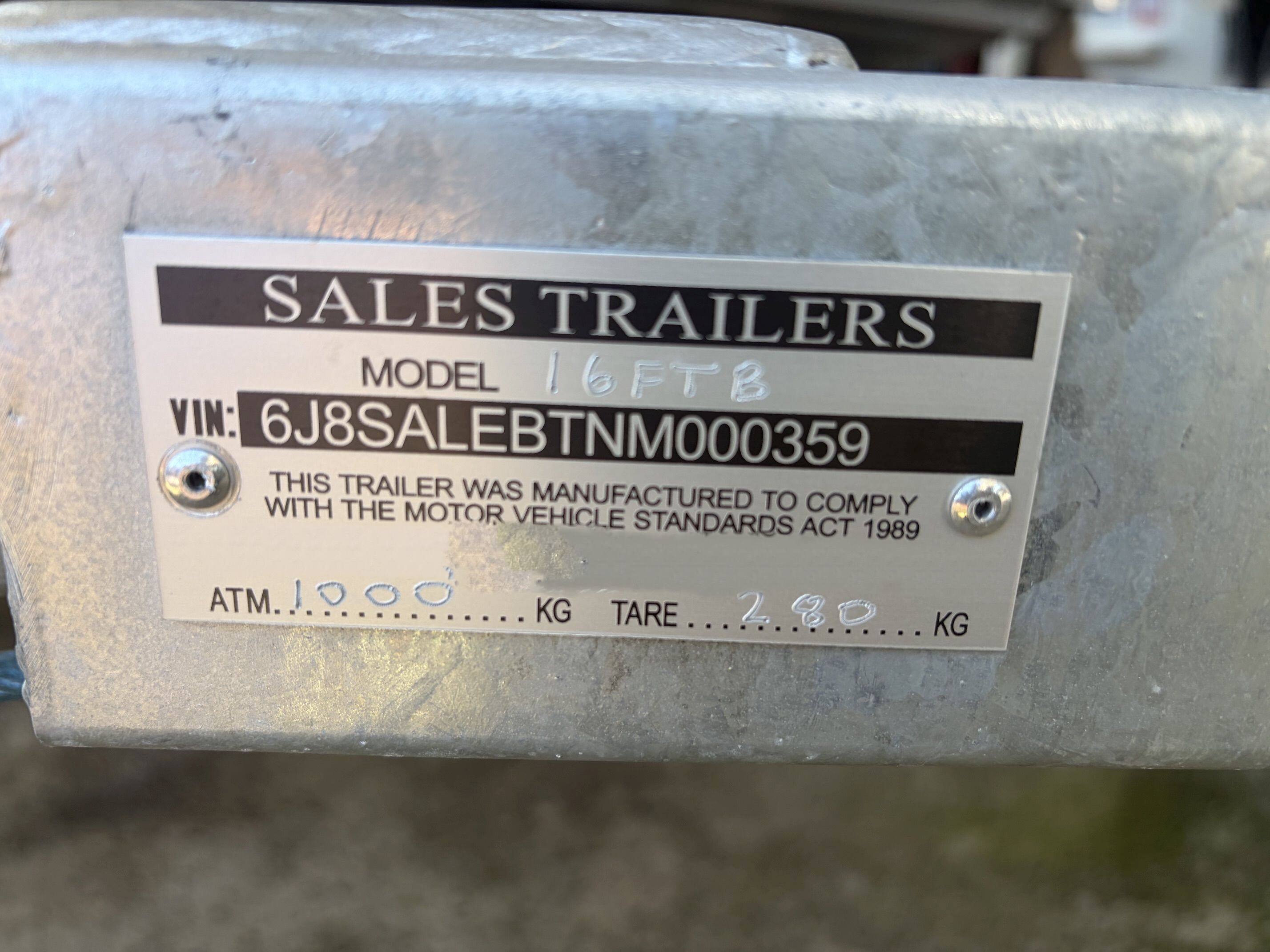 Brand New Sales Trailers 16' braked trailer to suit boats up to approx. 4.9m