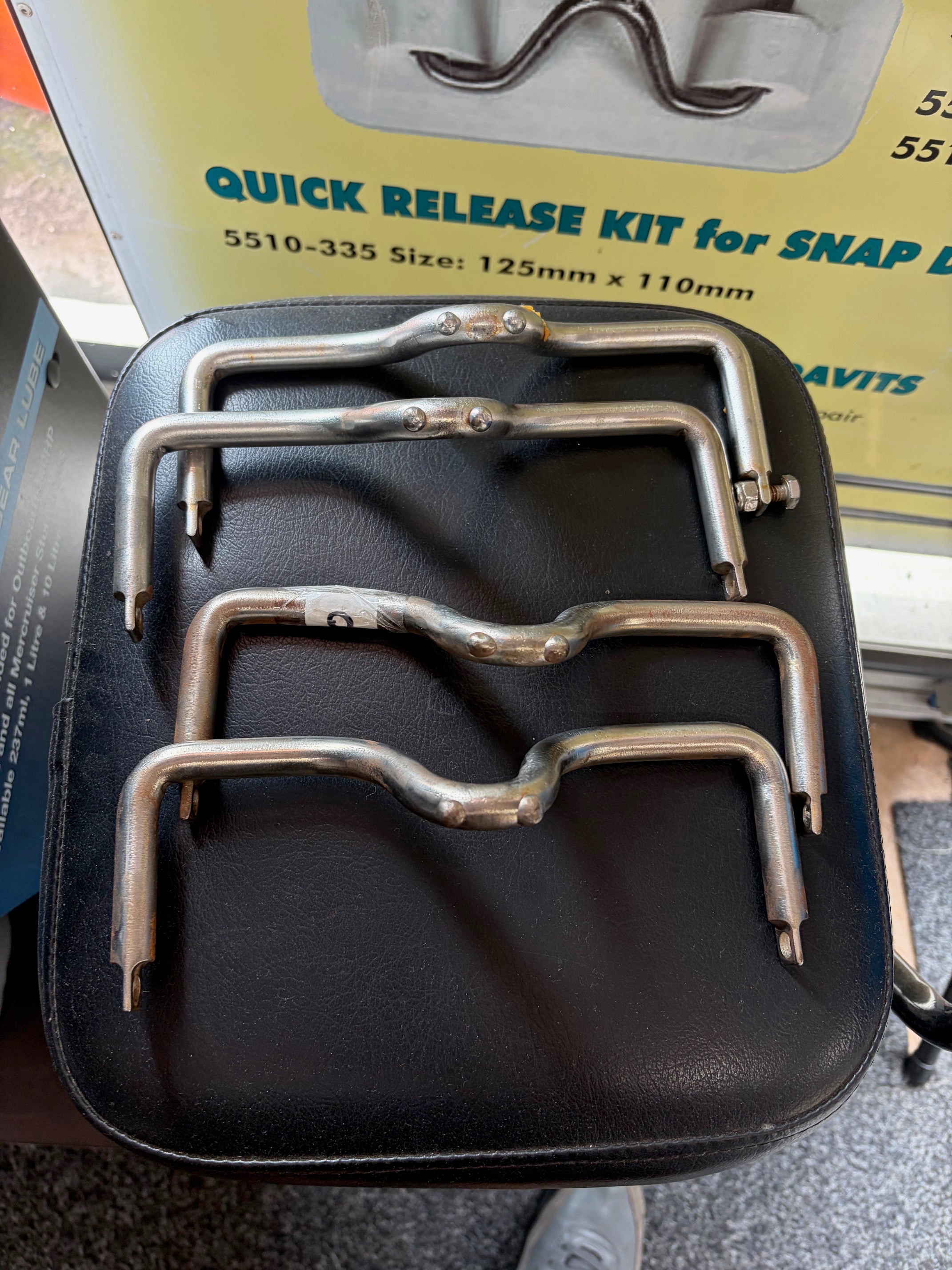 Used Weaver Stainless Steel Snap Davit Hooks