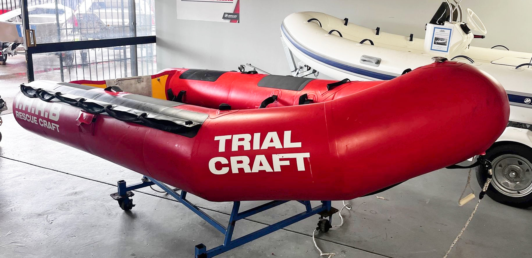 Ex-Demo New Zealand built Hypalon surf boat in as new condition (only used 4 times)
