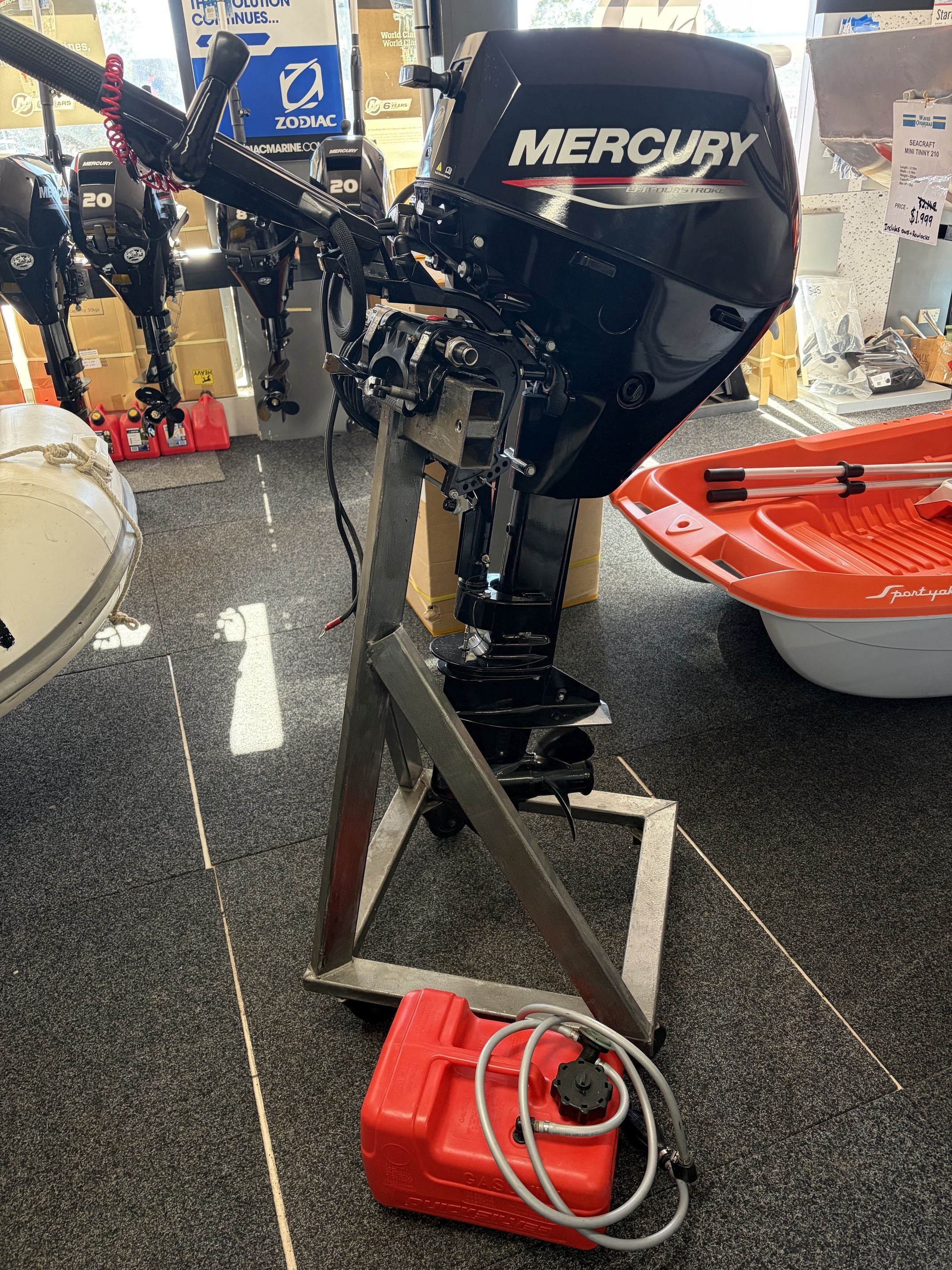 Used Mercury 20hp long shaft EFI 4 stroke with electric start in as new condition.