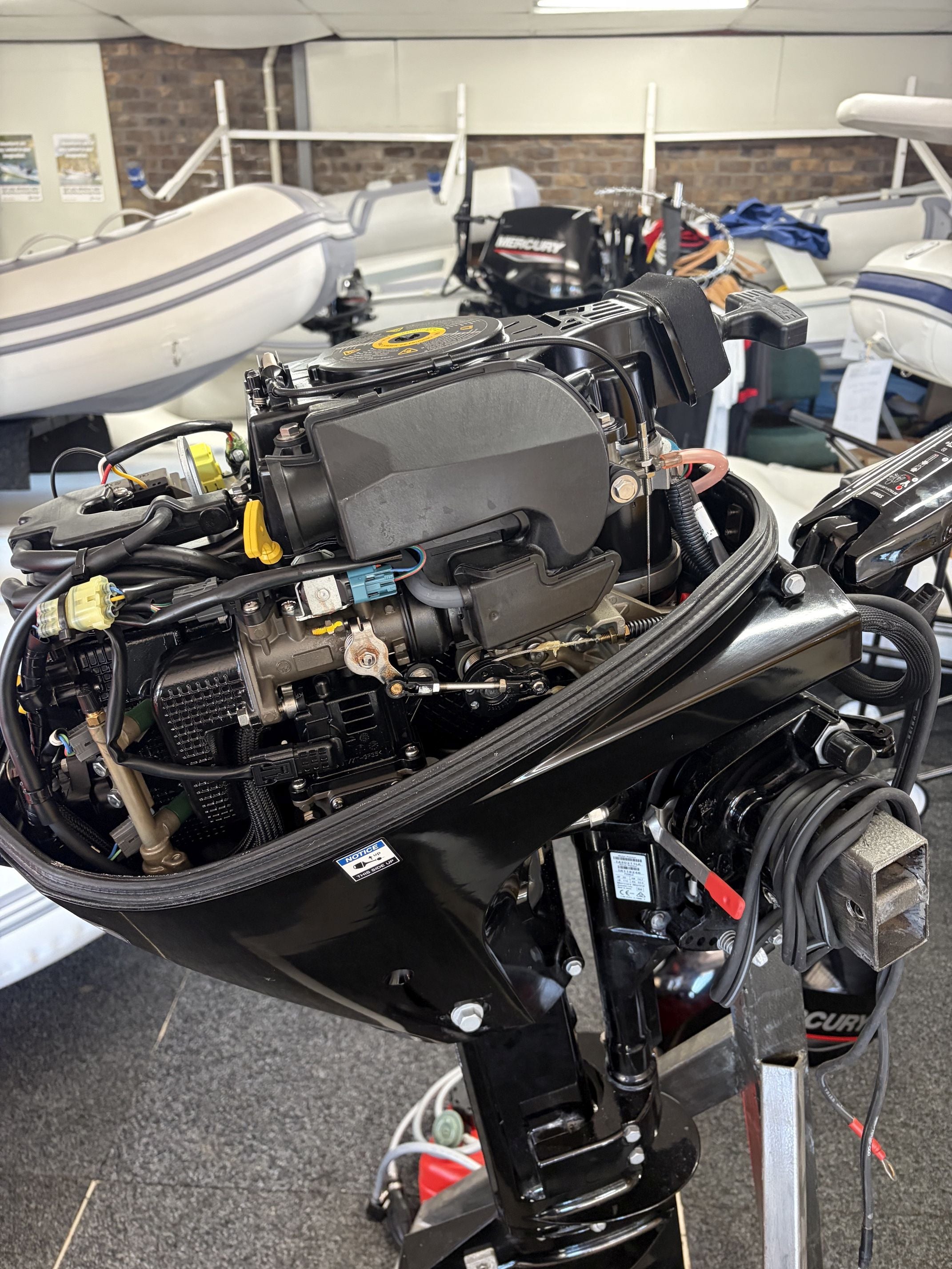 Used Mercury 20hp long shaft EFI 4 stroke with electric start in as new condition.
